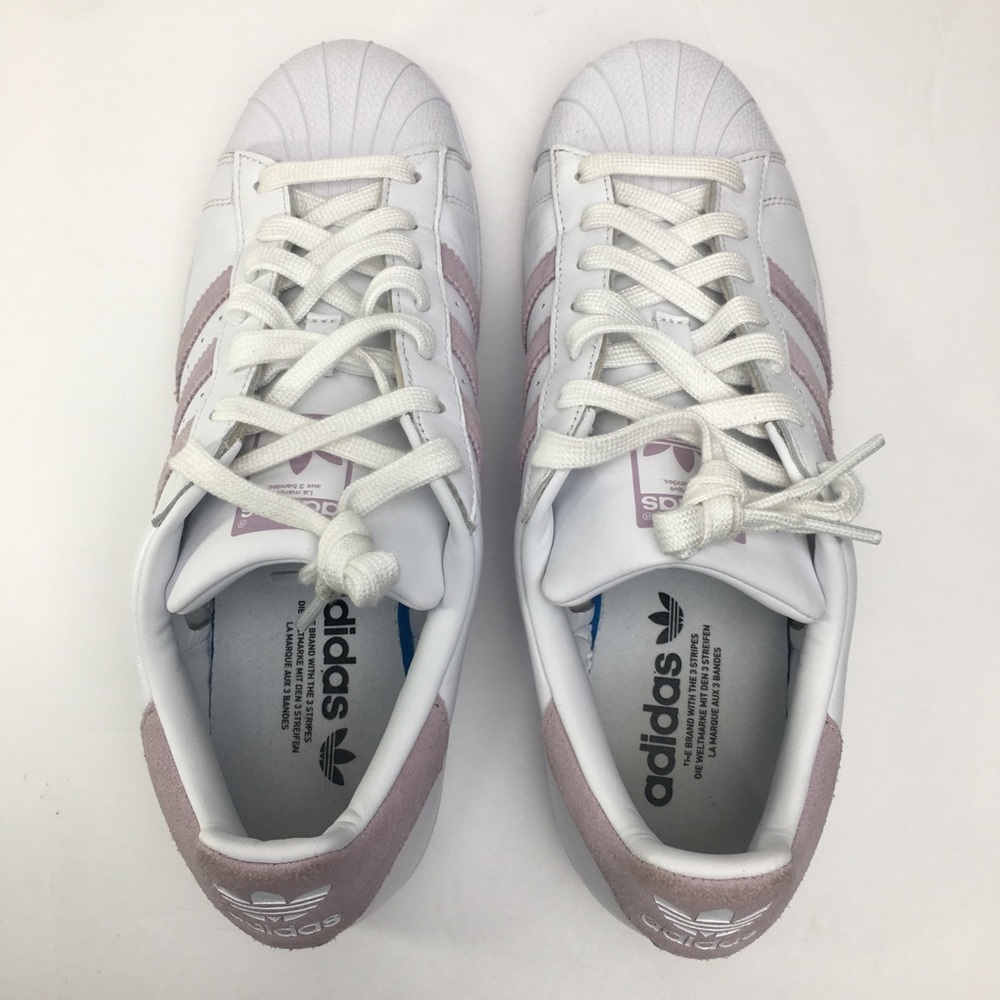 SOLD! Adidas Originals Superstar Low Sneakers White Pink Women’s 9 EE7400 - Picture 5 of 15